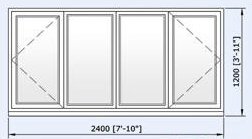 Logik 70mm Casement 2400mm by 1200mm