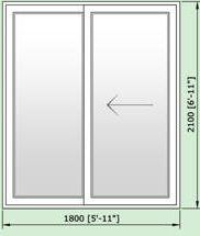 Smarts Aluminium Alitherm 47mm Patio Door 1800mm by 2100mm