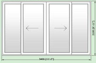 Smarts Aluminium Alitherm 47mm Patio Door 3400mm by 2100mm